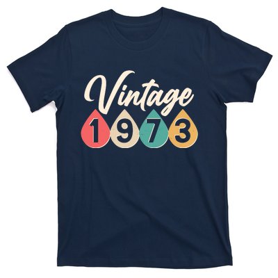 Vintage 1973 50th Birthday Retro Teardrop Design T-Shirt