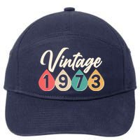 Vintage 1973 50th Birthday Retro Teardrop Design 7-Panel Snapback Hat