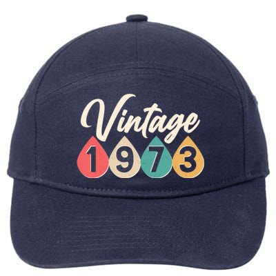 Vintage 1973 50th Birthday Retro Teardrop Design 7-Panel Snapback Hat