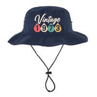 Vintage 1973 50th Birthday Retro Teardrop Design Legacy Cool Fit Booney Bucket Hat