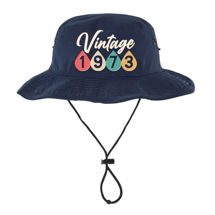 Vintage 1973 50th Birthday Retro Teardrop Design Legacy Cool Fit Booney Bucket Hat