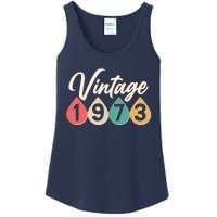 Vintage 1973 50th Birthday Retro Teardrop Design Ladies Essential Tank