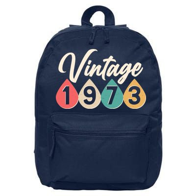 Vintage 1973 50th Birthday Retro Teardrop Design 16 in Basic Backpack