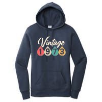 Vintage 1973 50th Birthday Retro Teardrop Design Women's Pullover Hoodie