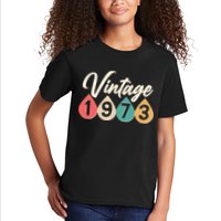 Vintage 1973 50th Birthday Retro Teardrop Design Kids T-Shirt