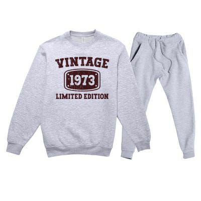 Vintage 1973 51 Year Old 51st Birthday Gift For Premium Crewneck Sweatsuit Set