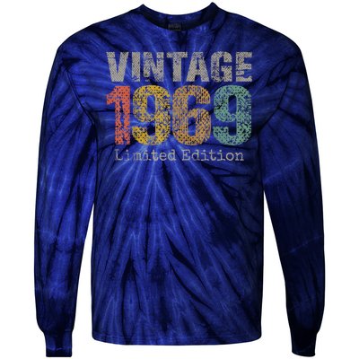 Vintage 1969 55th Birthday Gifts 55 Year Old Tie-Dye Long Sleeve Shirt