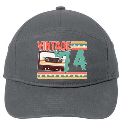 Vintage 1974 50th Birthday Cassette Tape 7-Panel Snapback Hat