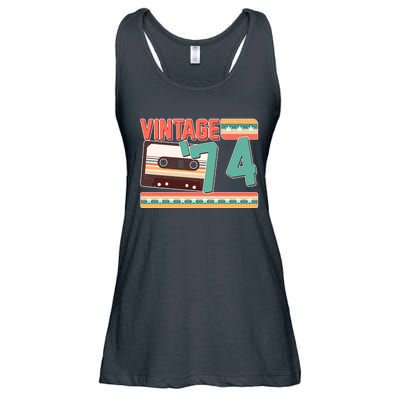 Vintage 1974 50th Birthday Cassette Tape Ladies Essential Flowy Tank