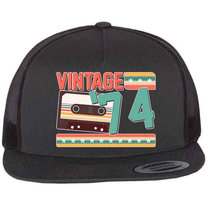 Vintage 1974 50th Birthday Cassette Tape Flat Bill Trucker Hat