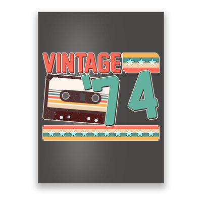 Vintage 1974 50th Birthday Cassette Tape Poster
