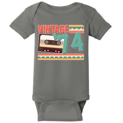 Vintage 1974 50th Birthday Cassette Tape Baby Bodysuit