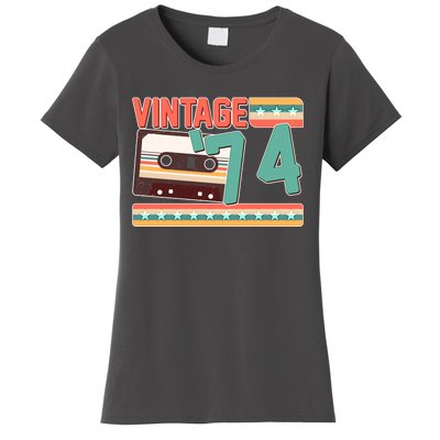 Vintage 1974 50th Birthday Cassette Tape Women's T-Shirt