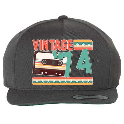 Vintage 1974 50th Birthday Cassette Tape Wool Snapback Cap