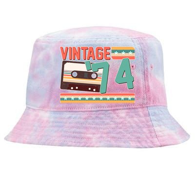 Vintage 1974 50th Birthday Cassette Tape Tie-Dyed Bucket Hat