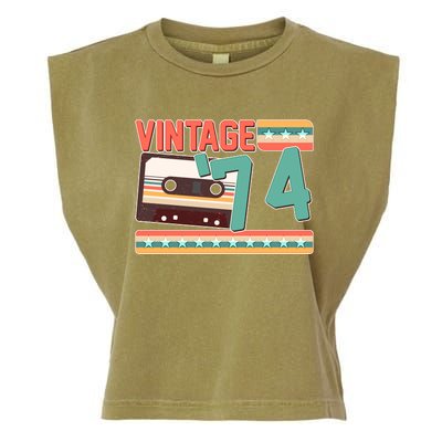 Vintage 1974 50th Birthday Cassette Tape Garment-Dyed Women's Muscle Tee