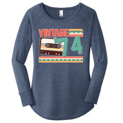 Vintage 1974 50th Birthday Cassette Tape Women's Perfect Tri Tunic Long Sleeve Shirt