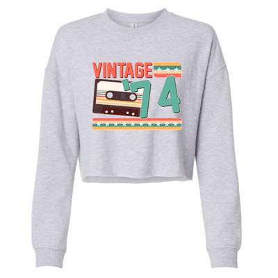 Vintage 1974 50th Birthday Cassette Tape Cropped Pullover Crew