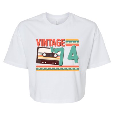 Vintage 1974 50th Birthday Cassette Tape Bella+Canvas Jersey Crop Tee