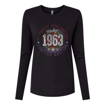 Vintage 1963 60 Year Old Gifts Limited Edition 60th Birthday Love Cute Womens Cotton Relaxed Long Sleeve T-Shirt