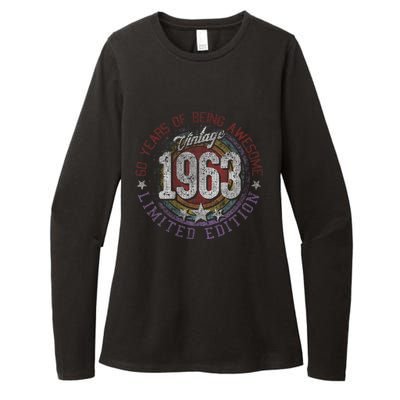 Vintage 1963 60 Year Old Gifts Limited Edition 60th Birthday Love Cute Womens CVC Long Sleeve Shirt