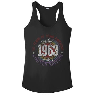 Vintage 1963 60 Year Old Gifts Limited Edition 60th Birthday Love Cute Ladies PosiCharge Competitor Racerback Tank