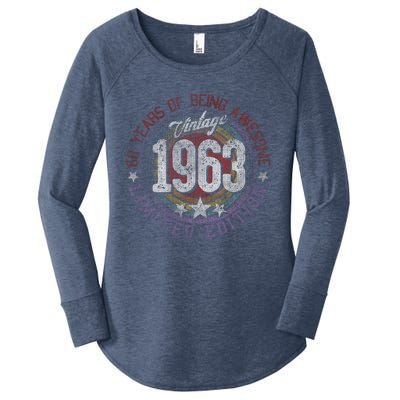 Vintage 1963 60 Year Old Gifts Limited Edition 60th Birthday Love Cute Women's Perfect Tri Tunic Long Sleeve Shirt