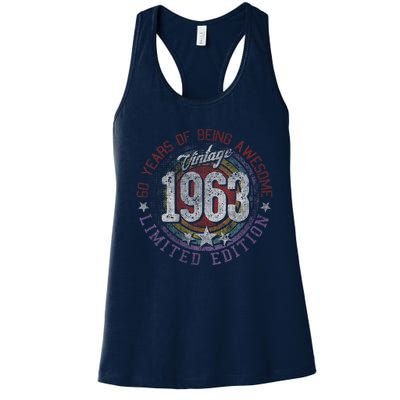 Vintage 1963 60 Year Old Gifts Limited Edition 60th Birthday Love Cute Women's Racerback Tank