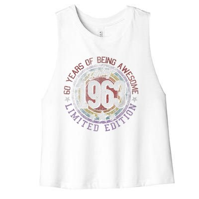 Vintage 1963 60 Year Old Gifts Limited Edition 60th Birthday Love Cute Women's Racerback Cropped Tank