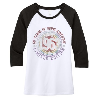 Vintage 1963 60 Year Old Gifts Limited Edition 60th Birthday Love Cute Women's Tri-Blend 3/4-Sleeve Raglan Shirt