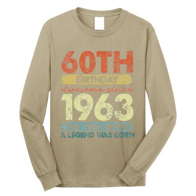 Vintage 1963 60 Year Old Gifts Limited Edition 60th Birthday Long Sleeve Shirt