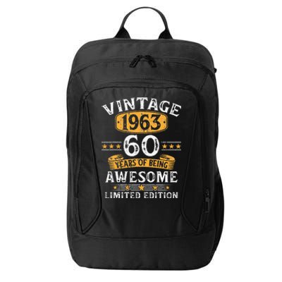 Vintage 1963 60 Years Old 60th Birthday Gifts For Cute City Backpack