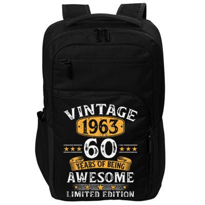 Vintage 1963 60 Years Old 60th Birthday Gifts For Cute Impact Tech Backpack