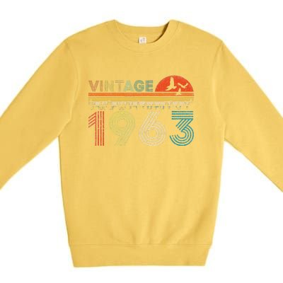 Vintage 1963 60 Years Old 60th Birthday Gifts For Women Premium Crewneck Sweatshirt