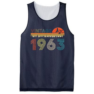 Vintage 1963 60 Years Old 60th Birthday Gifts For Women Mesh Reversible Basketball Jersey Tank