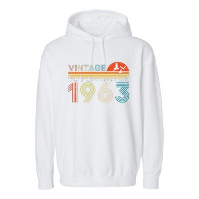 Vintage 1963 60 Years Old 60th Birthday Gifts For Women Garment-Dyed Fleece Hoodie