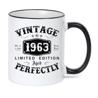 Vintage 1963 60 Years Old 60th Birthday Gifts For 11oz Black Color Changing Mug