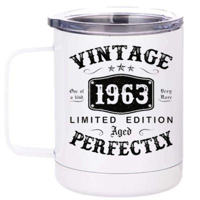 Vintage 1963 60 Years Old 60th Birthday Gifts For 12 oz Stainless Steel Tumbler Cup