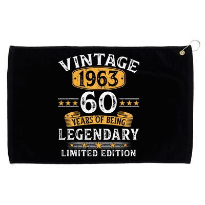 Vintage 1963 60 Years Old Gifts 60th Birthday Gift For Cute Grommeted Golf Towel