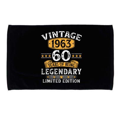 Vintage 1963 60 Years Old Gifts 60th Birthday Gift For Cute Microfiber Hand Towel