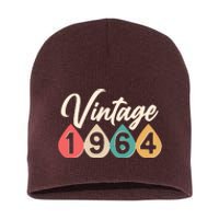 Vintage 1964 60th Birthday Retro Teardrop Design Short Acrylic Beanie