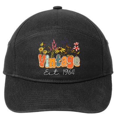 Vintage 1964 60th Birthday Wildflower 60 Year Old Women 7-Panel Snapback Hat