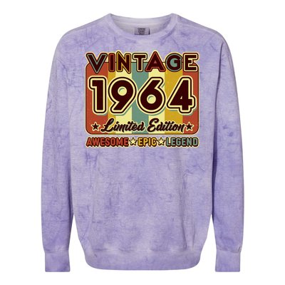 Vintage 1964 60th Birthday Limited Edition Awesome Epic Legend Colorblast Crewneck Sweatshirt