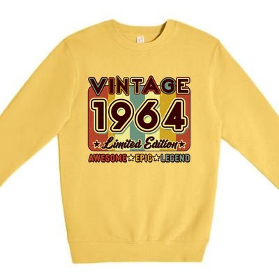 Vintage 1964 60th Birthday Limited Edition Awesome Epic Legend Premium Crewneck Sweatshirt