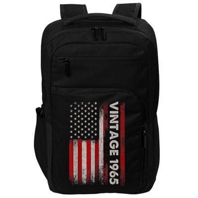 Vintage 1965 60th Birthday 60 Years Old American Flag Impact Tech Backpack