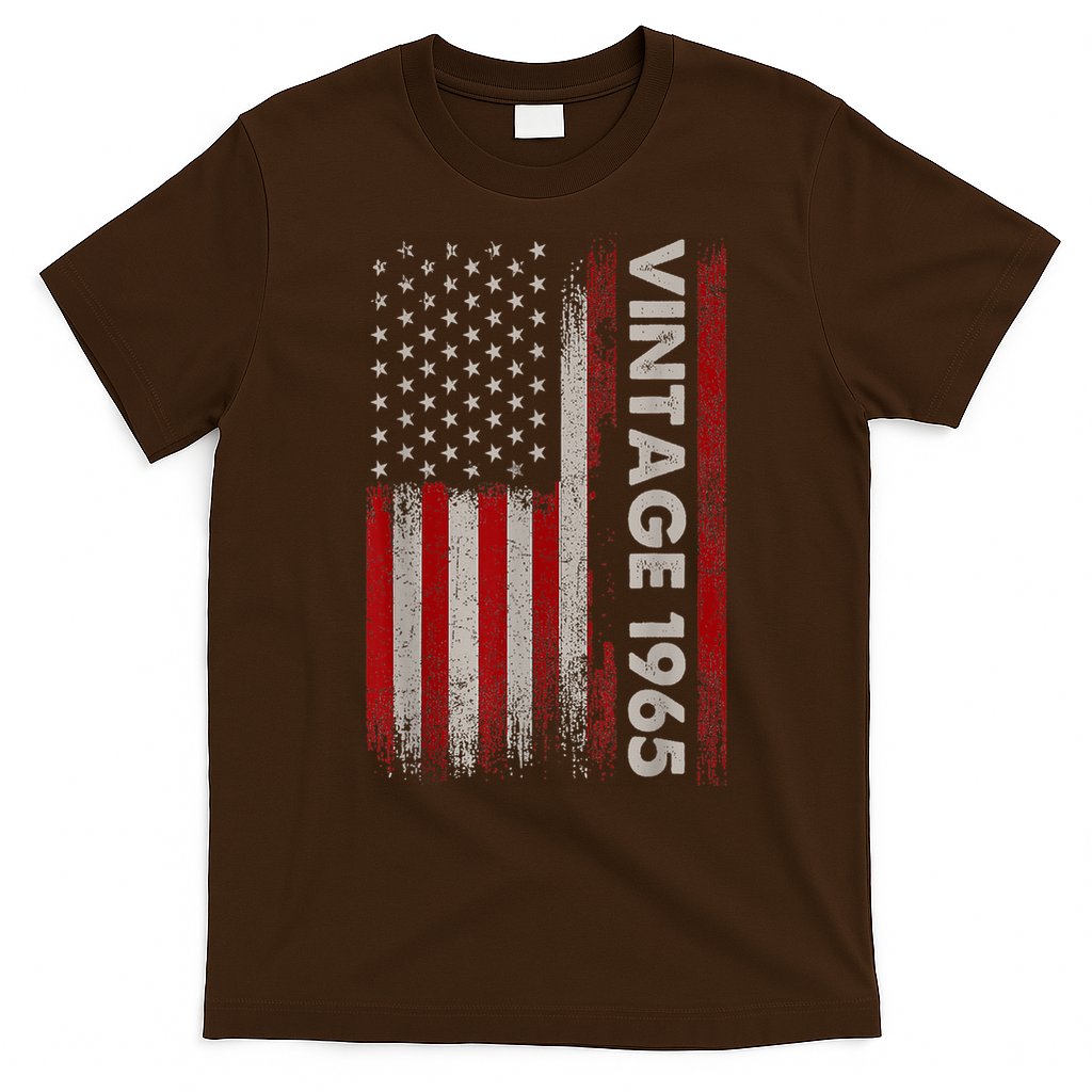 Vintage 1965 60th Birthday 60 Years Old American Flag T-Shirt