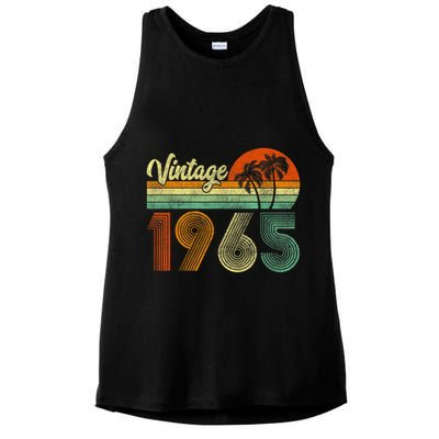 Vintage 1965 60th Birthday 60 Years Old Retro Ladies PosiCharge Tri-Blend Wicking Tank