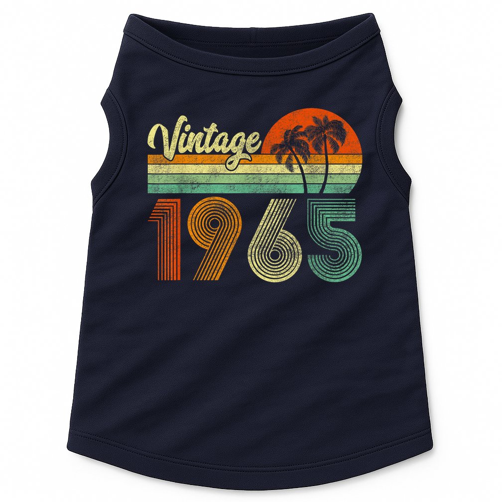 Vintage 1965 60th Birthday 60 Years Old Retro Doggie Tank