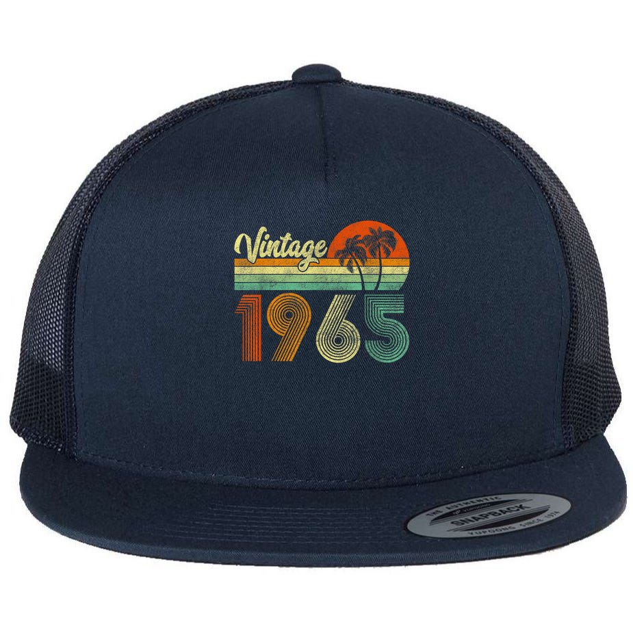 Vintage 1965 60th Birthday 60 Years Old Retro Flat Bill Trucker Hat