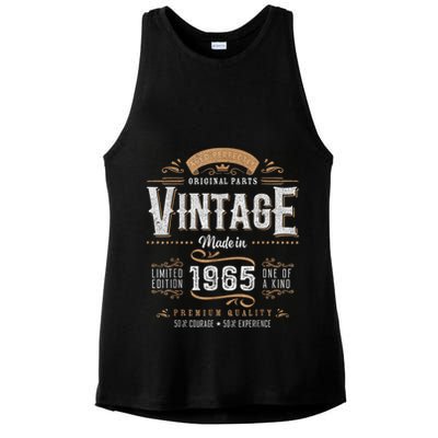 Vintage 1965 60th Birthday Retro 60 Year Old Boy Ladies PosiCharge Tri-Blend Wicking Tank